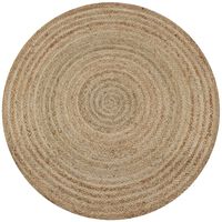 vidaXL Area Rug Braided Jute 90 cm Round