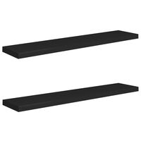 vidaXL Floating Wall Shelves 2 pcs Black 120x23.5x3.8 cm MDF