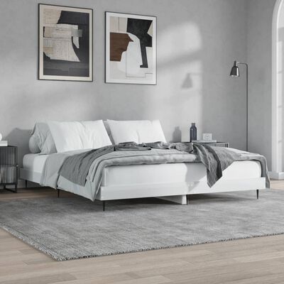 vidaXL Bed Frame without Mattress High Gloss White 120x200 cm