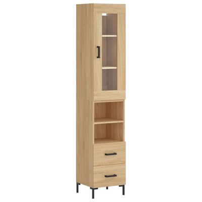 vidaXL Highboard Sonoma Oak 34.5x34x180 cm Engineered Wood