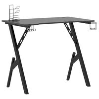 vidaXL Gaming Desk with Y Shape Legs Black 90x60x75 cm