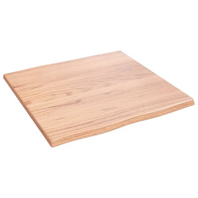 vidaXL Table Top Light Brown 60x60x2 cm Treated Solid Wood Oak Live Edge