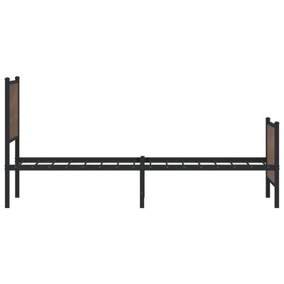 vidaXL Metal Bed Frame without Mattress Brown Oak 90x200 cm