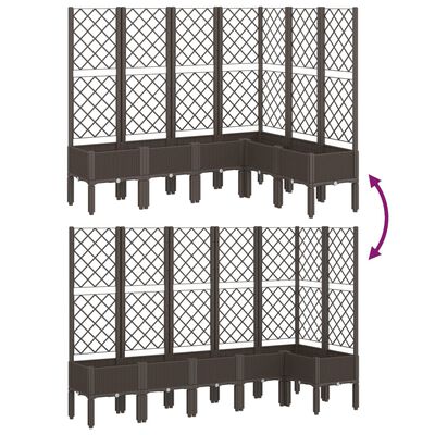 vidaXL Garden Planter with Trellis Brown 160x120x142 cm PP