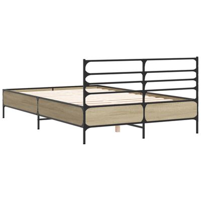 vidaXL Bed Frame without Mattress Sonoma Oak 135x190 cm Double