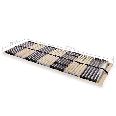 vidaXL Slatted Bed Base without Mattress with 42 Slats 7 Zones 80x200 cm