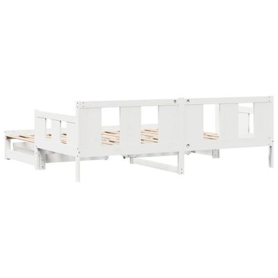 vidaXL Daybed with Trundle and Drawers without Mattress White 80x200 cm