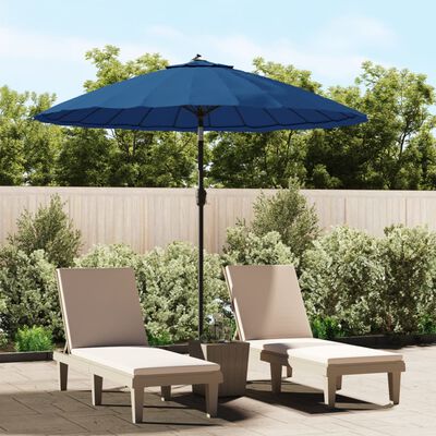 vidaXL Garden Parasol with Aluminium Pole 270 cm Azure Blue