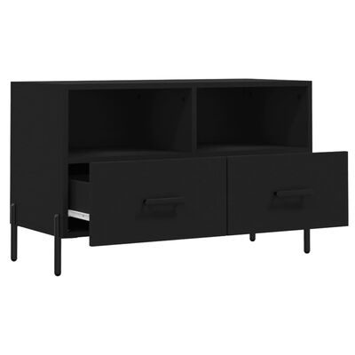 vidaXL TV Cabinet Black 80x36x50 cm Engineered Wood