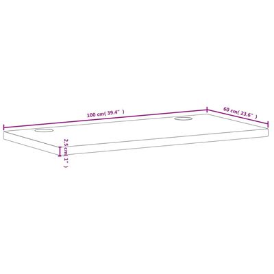 vidaXL Desk Top 100x60x2.5 cm Solid Wood Beech