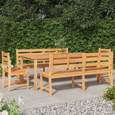 vidaXL 5 Piece Garden Dining Set Solid Wood Teak