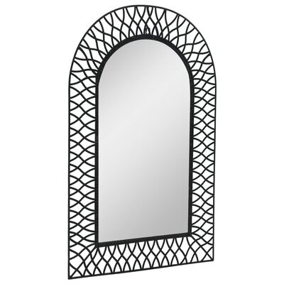 vidaXL Wall Mirror Arched 50x80 cm Black