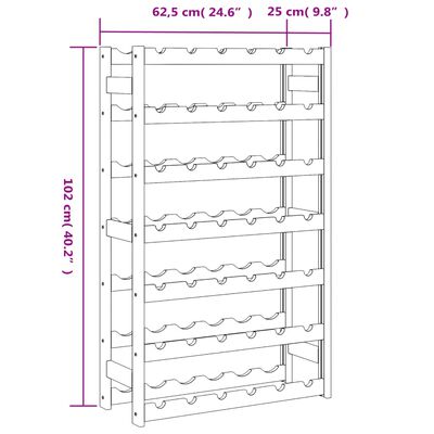 vidaXL Wine Rack for 42 Bottles Brown Solid Wood Pine