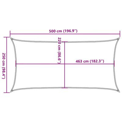 vidaXL Sun Shade Sail Sand 5x2.5 m 100% Polyester Oxford