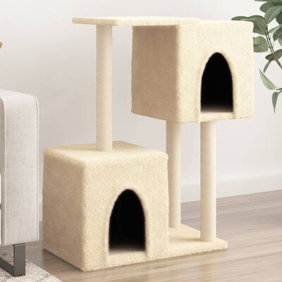 vidaXL Cat Tree with Sisal Scratching Posts Cream 86 cm