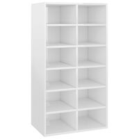 vidaXL Shoe Rack High Gloss White 54x34x100.5 cm Engineered Wood