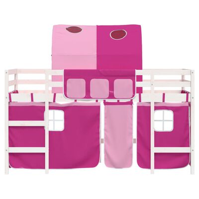 vidaXL Kids' Loft Bed with Tunnel without Mattress Pink 80x200 cm