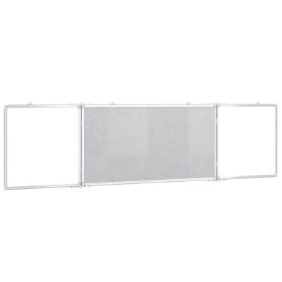 vidaXL Magnetic Whiteboard Foldable 160x40x1.7 cm Aluminium