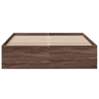 vidaXL Bed Frame without Mattress Brown Oak 135x190 cm Double