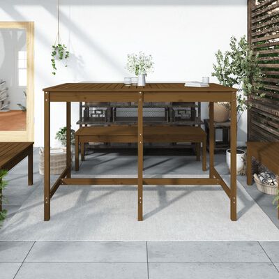 vidaXL Garden Table Honey Brown 159.5x82.5x110 cm Solid Wood Pine