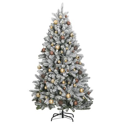 vidaXL Artificial Hinged Christmas Tree 300 LEDs & Ball Set 210 cm