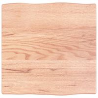 vidaXL Table Top Light Brown 40x40x2 cm Treated Solid Wood Oak Live Edge