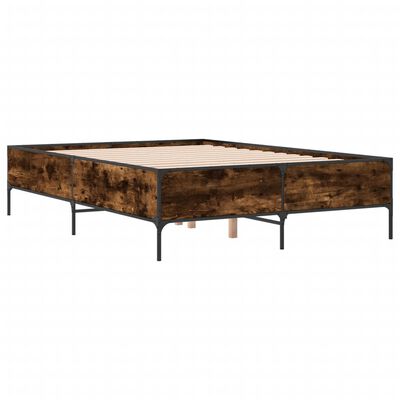 vidaXL Bed Frame without Mattress Smoked Oak 140x190 cm