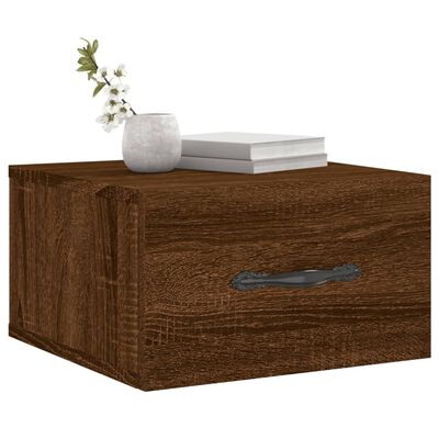 vidaXL Wall-mounted Bedside Cabinet Brown Oak 35x35x20 cm