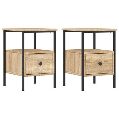 vidaXL Bedside Cabinets 2 pcs Sonoma Oak 34x36x50 cm Engineered Wood