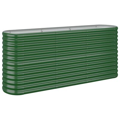 vidaXL Garden Raised Bed Powder-coated Steel 152x40x68 cm Green