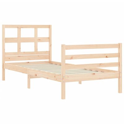 vidaXL Bed Frame without Mattress Single Solid Wood