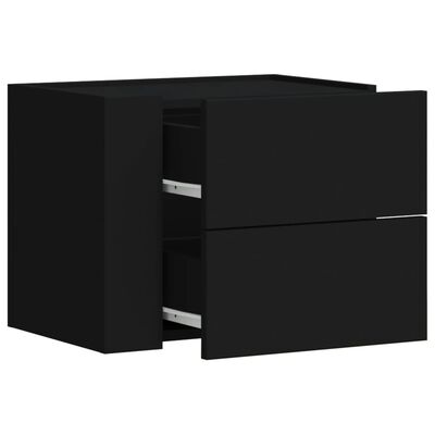 vidaXL Wall-mounted Bedside Cabinets 2 pcs Black 45x30x35 cm