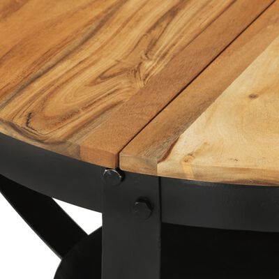 vidaXL Coffee Table Ø 68x43 cm Solid Wood Acacia and Iron