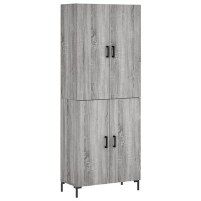 vidaXL Highboard Grey Sonoma 69.5x34x180 cm Engineered Wood