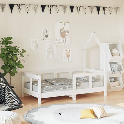 vidaXL Kids Bed Frame White 70x140 cm Solid Wood Pine