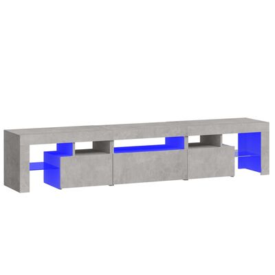 vidaXL TV Cabinet with LED Lights Concrete Grey 200x36.5x40 cm