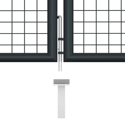 vidaXL Mesh Garden Gate Galvanised Steel 400x125 cm Grey