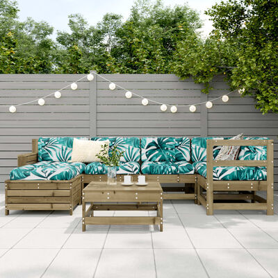 vidaXL 7 Piece Garden Sofa Set Impregnated Wood Pine