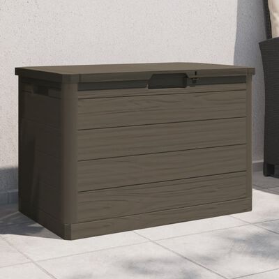 vidaXL Outdoor Cushion Box Brown 77.5x44.5x53 cm Polypropylene