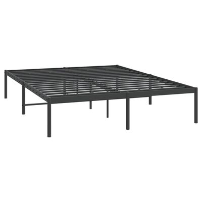 vidaXL Metal Bed Frame without Mattress Black 150x200 cm King Size