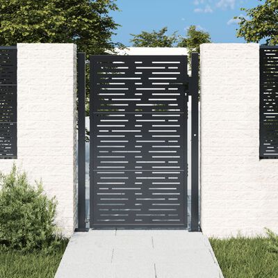 vidaXL Garden Gate Anthracite 105x130 cm Steel Square Design