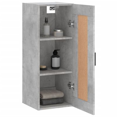 vidaXL Wall Mounted Cabinet Concrete Grey 34.5x34x90 cm Engineered Wood