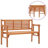 vidaXL Foldable Garden Bench 120 cm Solid Eucalyptus Wood