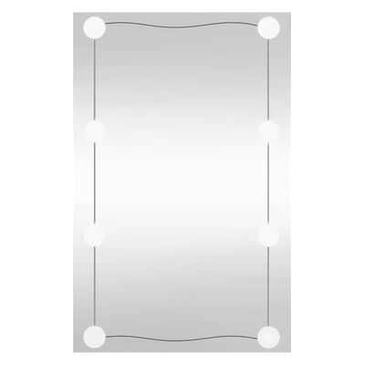 vidaXL Wall Mirror with LED Lights 50x80 cm Glass Rectangle