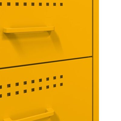 vidaXL Bedside Cabinet Mustard Yellow 36x39x68 cm Steel