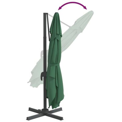 vidaXL Cantilever Garden Parasol with Aluminium Pole Green 400x300 cm