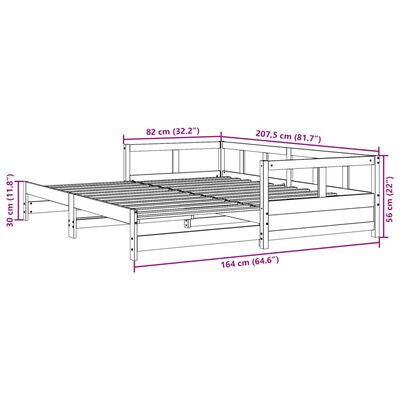 vidaXL Daybed without Mattress 80x200 cm Solid Wood Pine