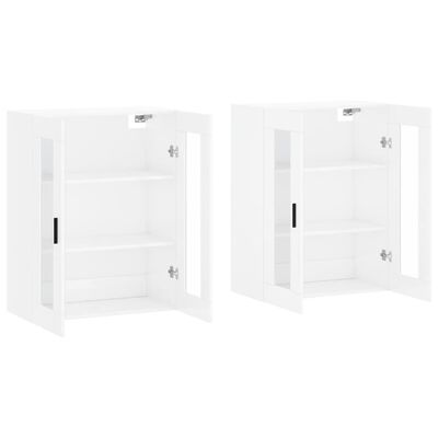 vidaXL Wall Mounted Cabinets 2 pcs High Gloss White Engineered Wood