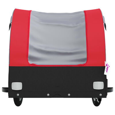 vidaXL Bike Trailer Black and Red 45 kg Iron