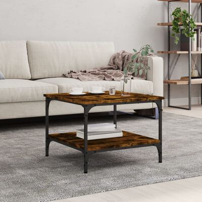 vidaXL Coffee Table Smoked Oak 55x55x40 cm Engineered Wood